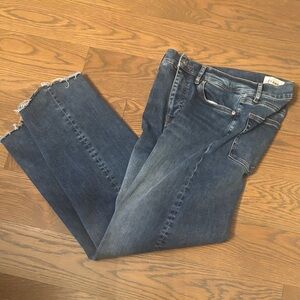 Frame Denim size 28 le slim palazzo Distressed Blue Wide Leg Raw Hem Jeans